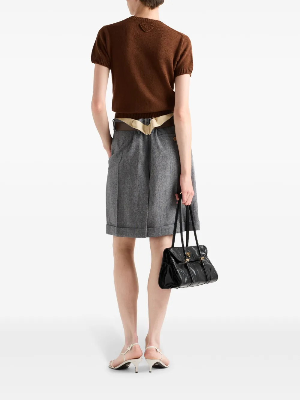 Prada Wollen mini-rok met krijtstreep Grijs