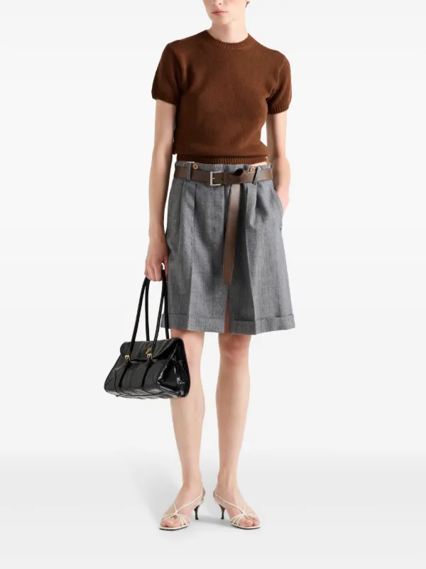 ミニスカート Prada Pinstriped Wool Skirt With Belt Prada Prada Pinstriped Skirt With Belt | italist | REVERSIBLE