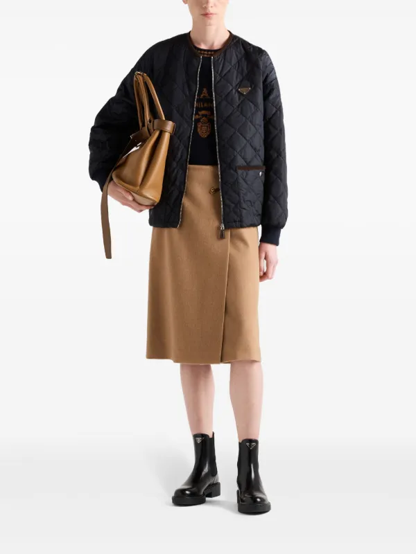 プラダ Prada 黒 ボタン付き Aラインスカート Prada Aライン スカート | ニュートラル | FARFETCH JP