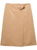 Prada A-line wool midi skirt - Neutrals