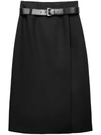 Prada Gabardine Skirt | Black | FARFETCH KW