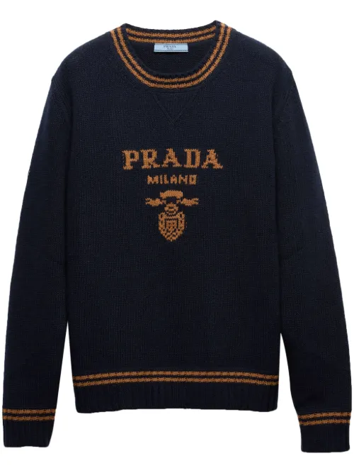 Pull à logo en intarsia - Prada - Modalova