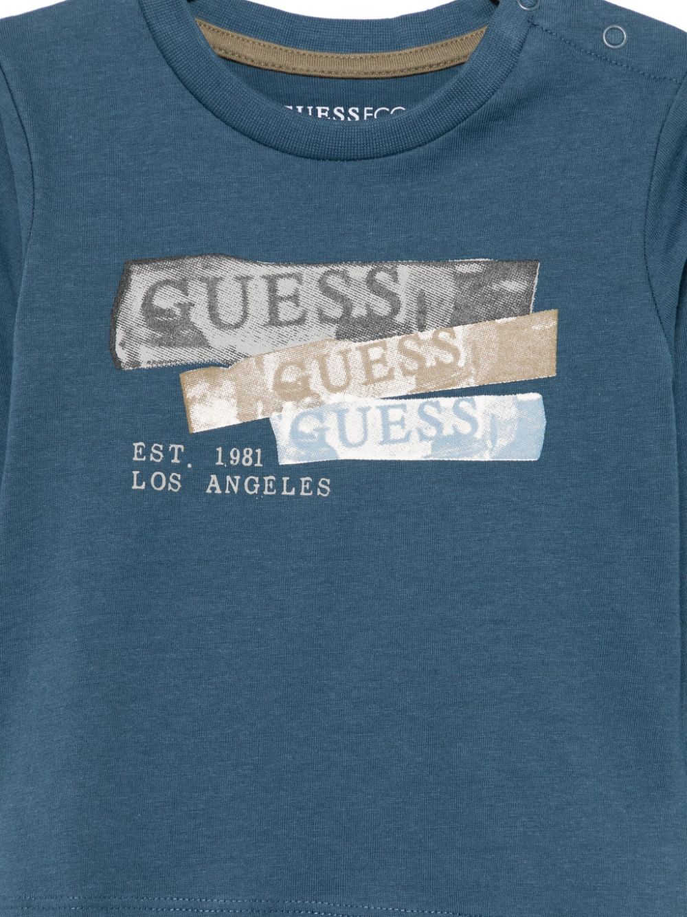 Shop Guess Graphic-print T-shirt In Blue