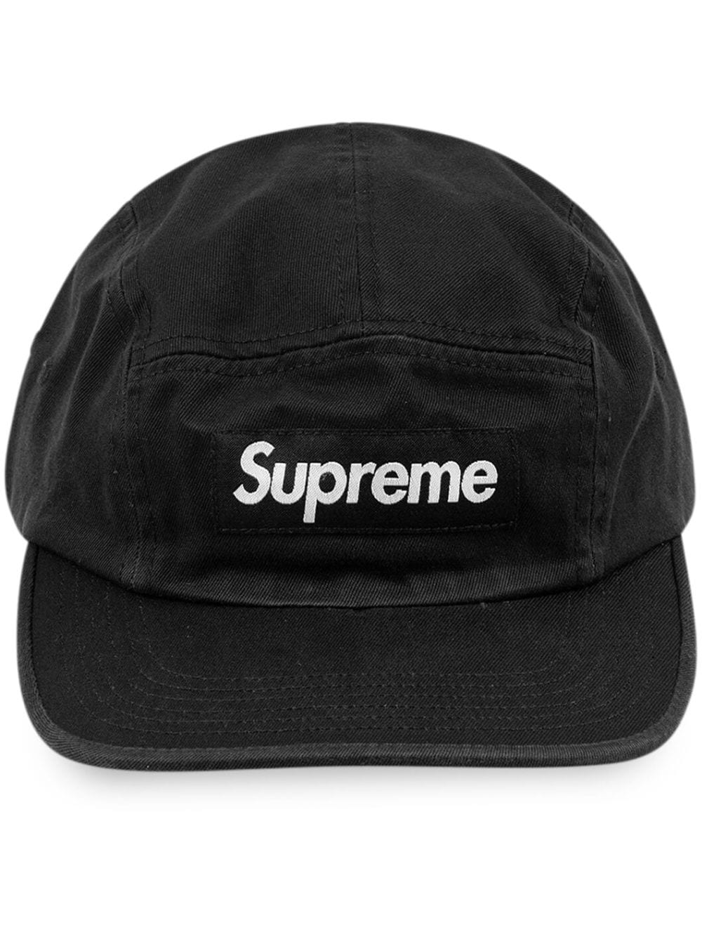 Shop Supreme Camp Ii Washed Chino Twill Cap In Black