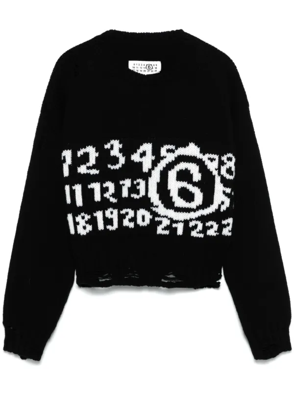 MM6 Maison Margiela Numeric Sweater | Black | FARFETCH SA