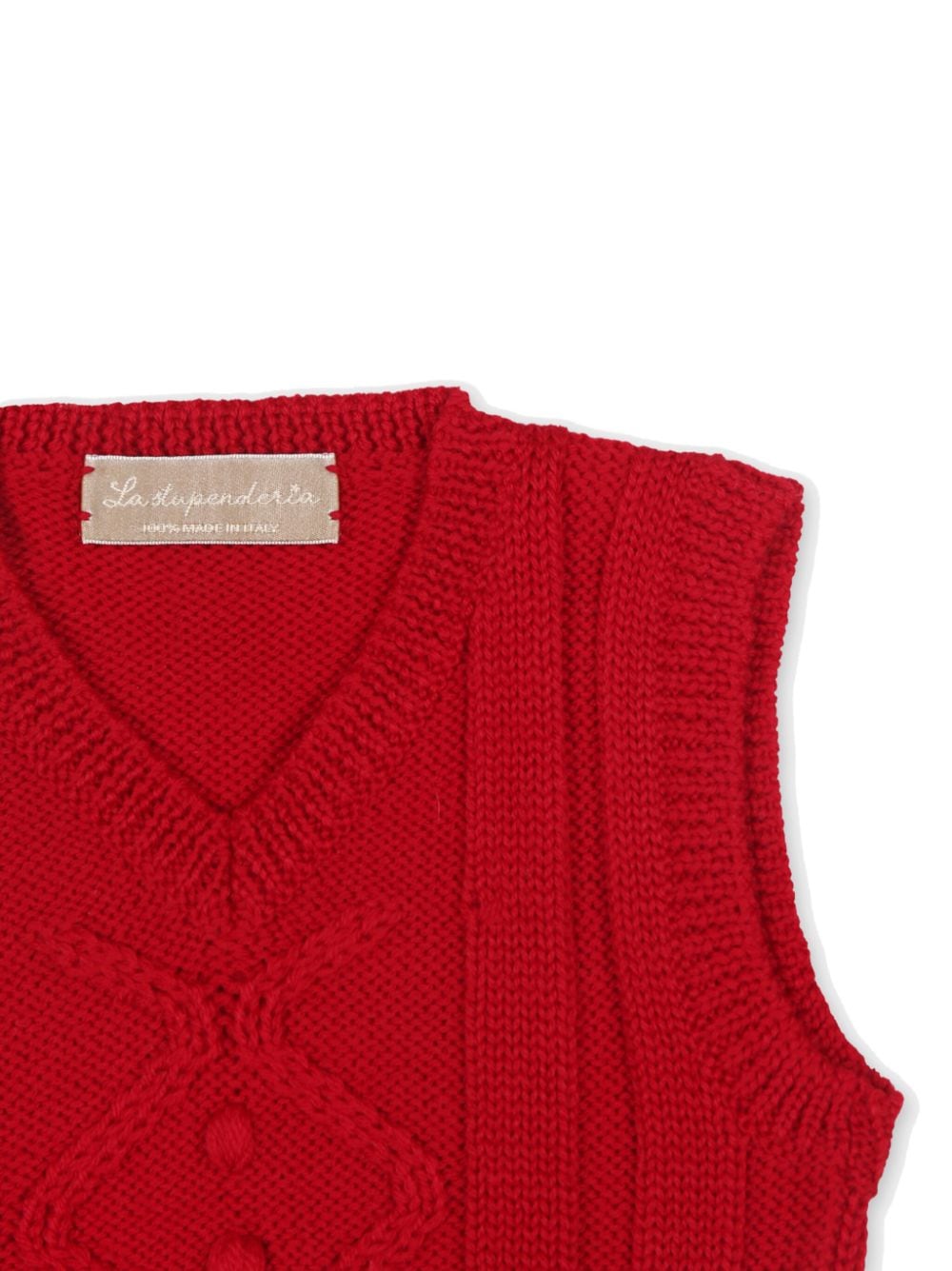 Shop La Stupenderia Cable-knit Wool Vest In Red