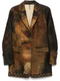 Masnada abstract-print coat - Brown