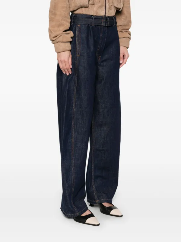 Magda Butrym Belted wide-leg Jeans | Blue | FARFETCH GE