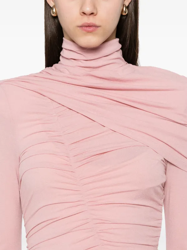 MAGDA BUTRYM 144725PINK 関税送料込 Magda Butrym Draped high-neck Midi Dress | Pink | FARFETCH