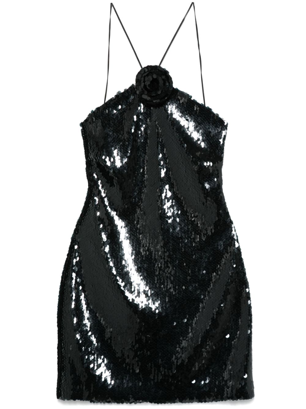 choker sequinned mini dress