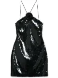 Magda Butrym choker sequinned mini dress - Black