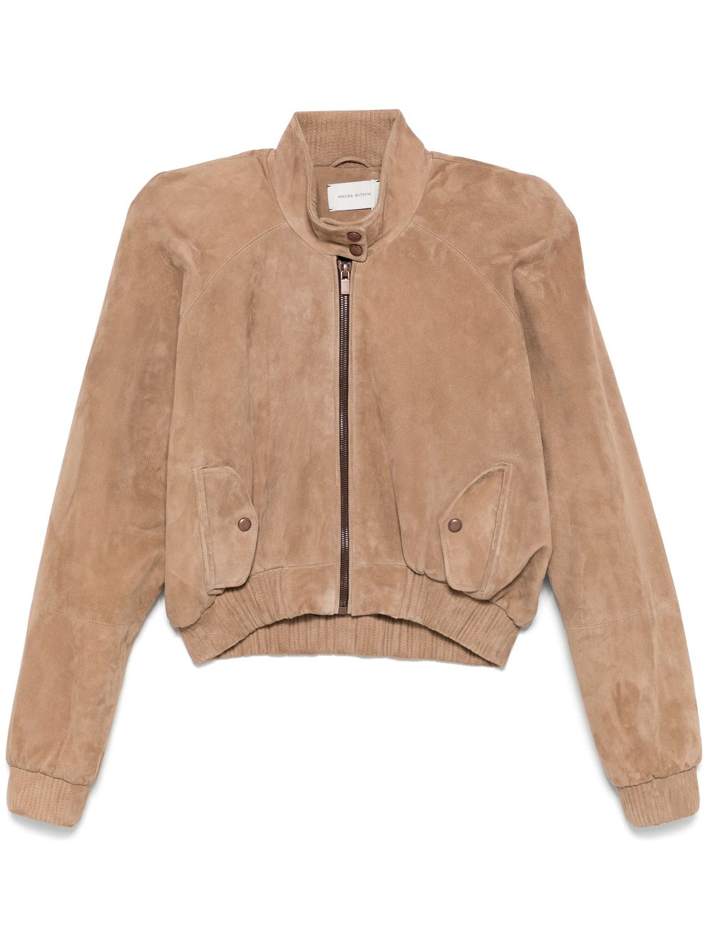 Magda Butrym cropped leather bomber jacket - Neutrals