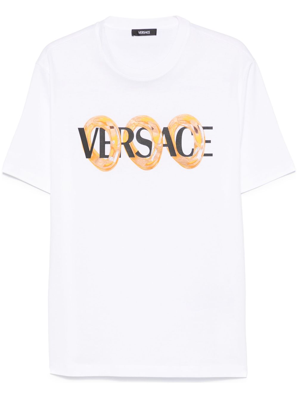 Versace maxi chain logo T-shirt - White