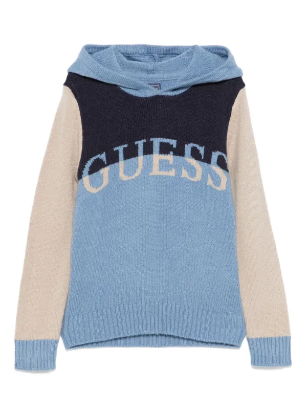 Guess Kids Trui Met Logo Jacquard Blauw FARFETCH NL
