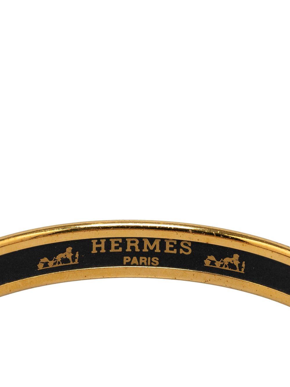 Hermes 2000-2010 Narrow Belt Motif Enamel Bangle 65 costume bracelet Women