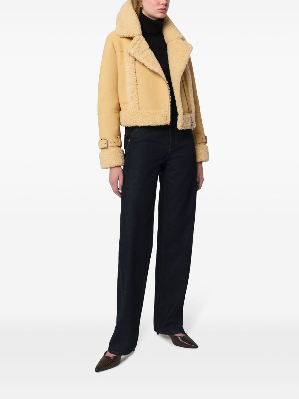 Shop Apparis Jay Biker Jacket In Yellow