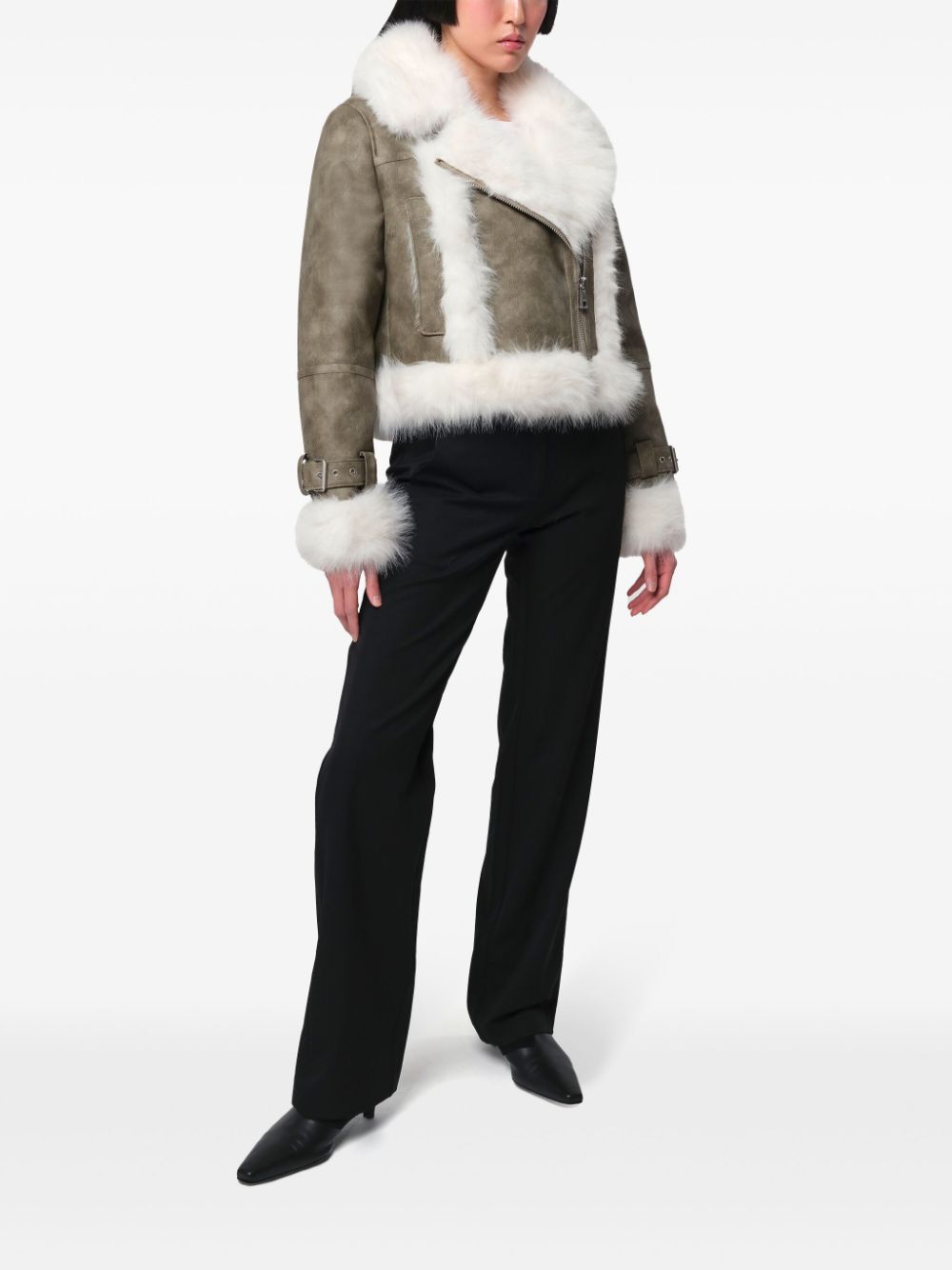 Shop Apparis Jay Faux-fur Jacket In Neutrals