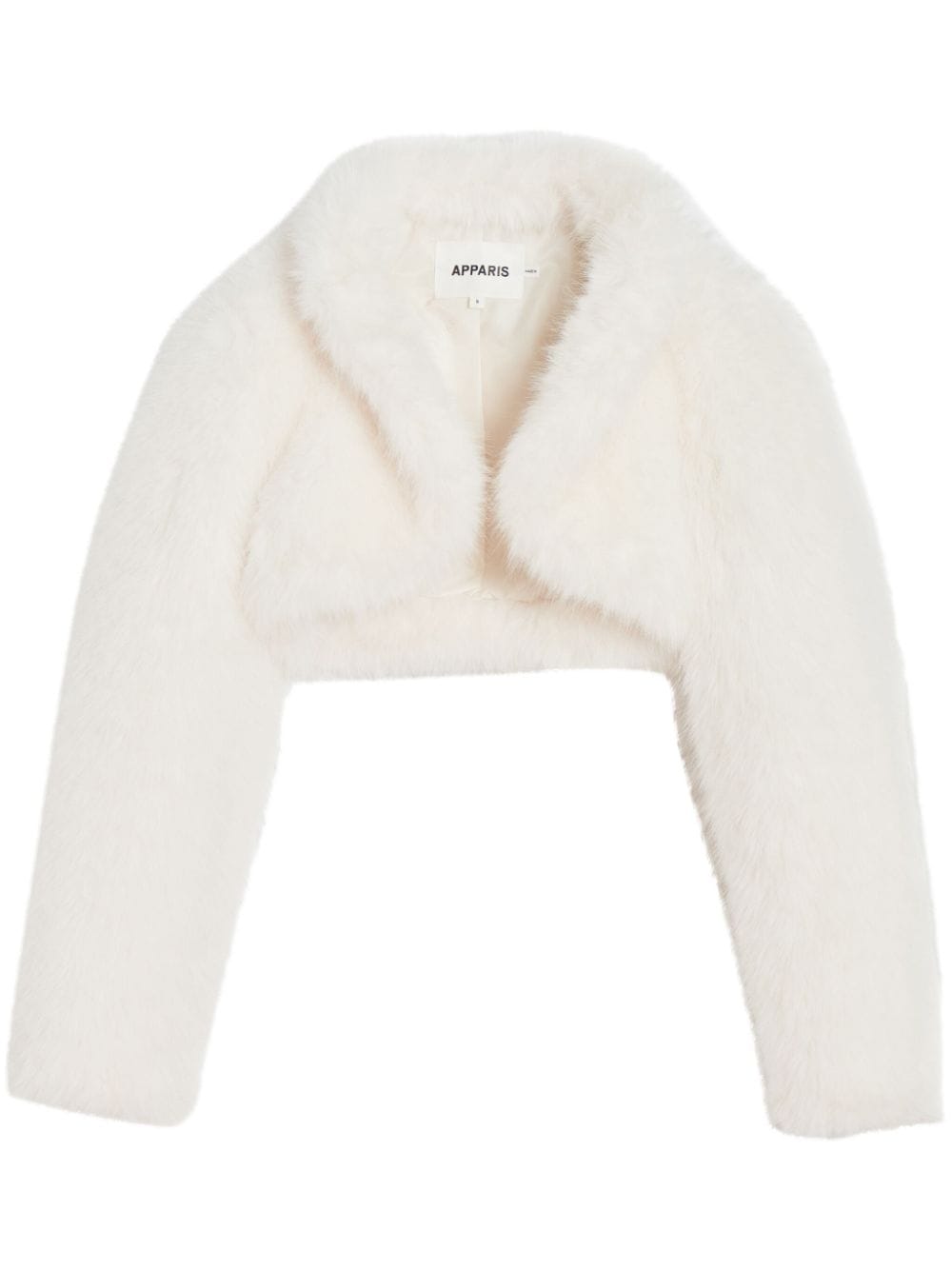 Shop Apparis Odette Open-front Cropped Jacket In White