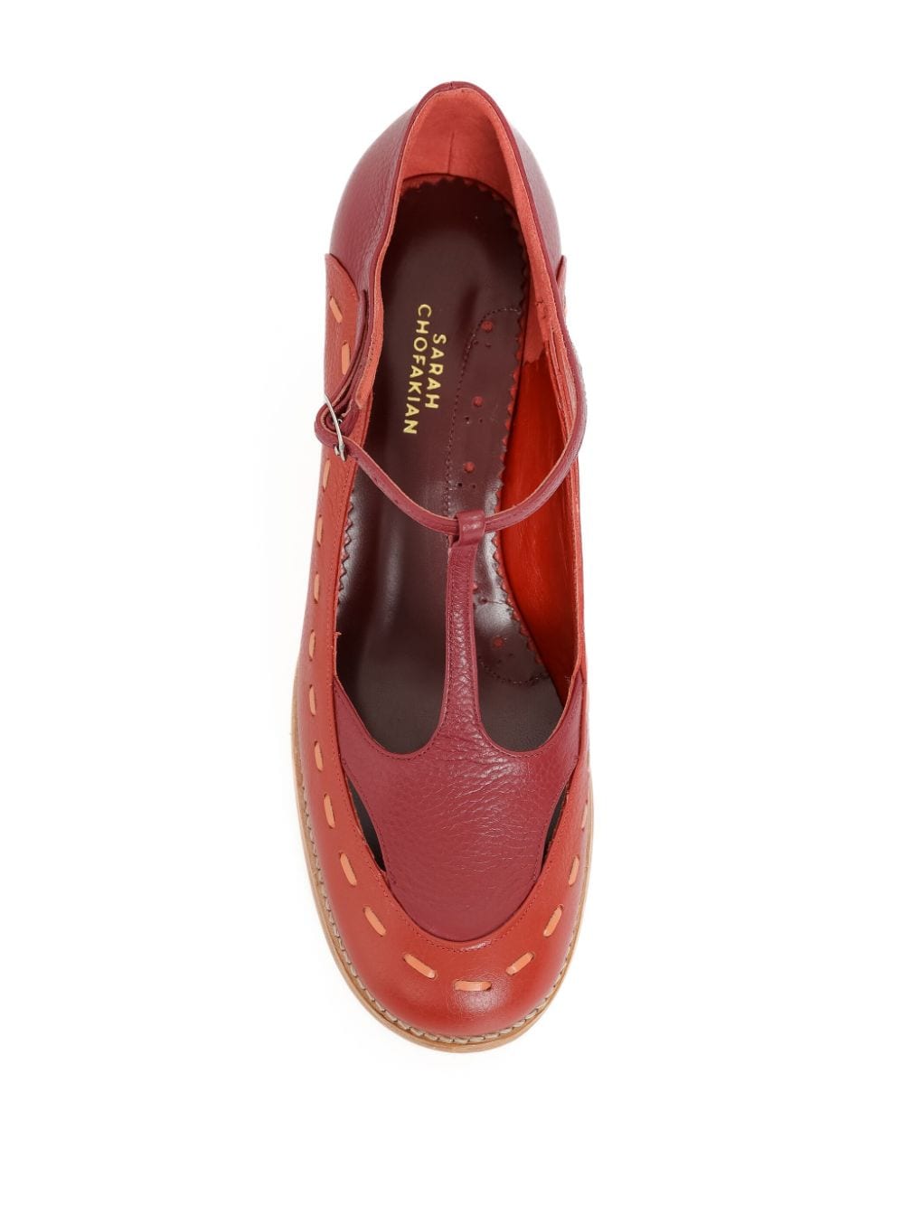 Shop Sarah Chofakian 55mm Leather Pumps In Red