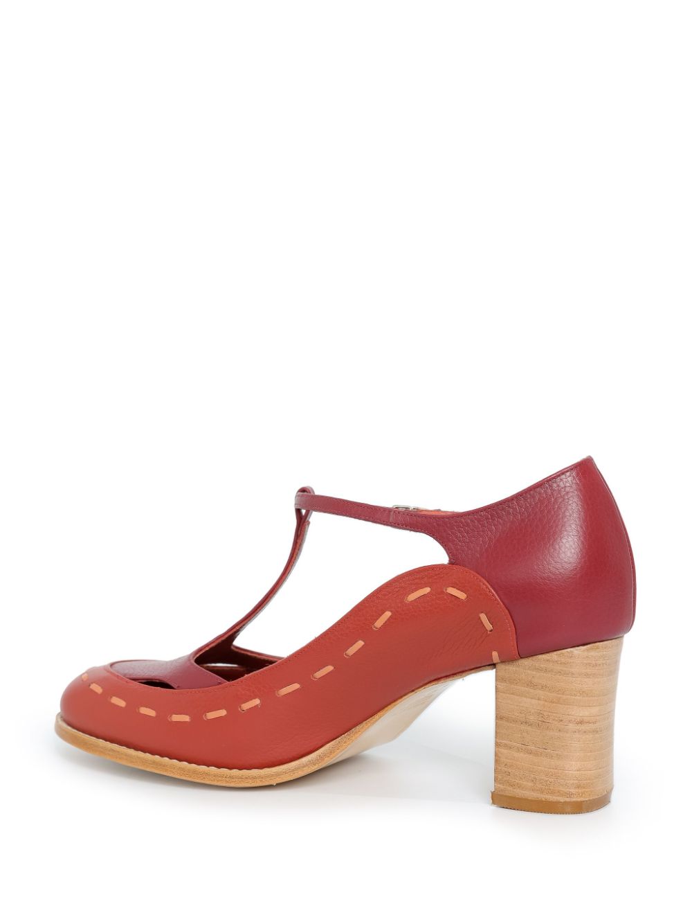 Shop Sarah Chofakian 55mm Leather Pumps In Red