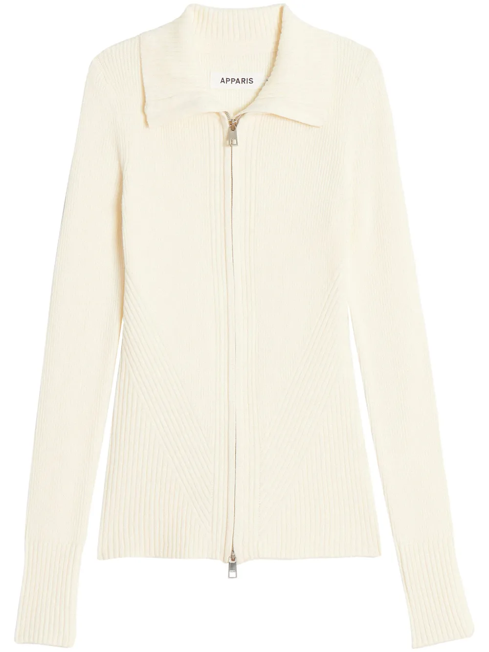 Apparis Zip-up Cardigan In White
