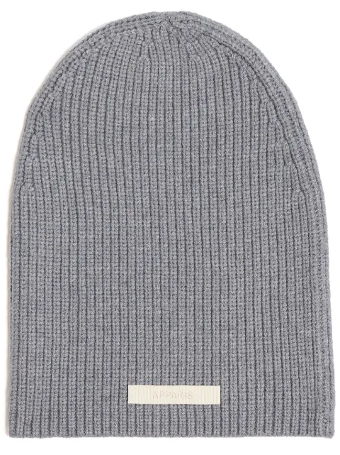 Apparis logo-patch ribbed-knit beanie