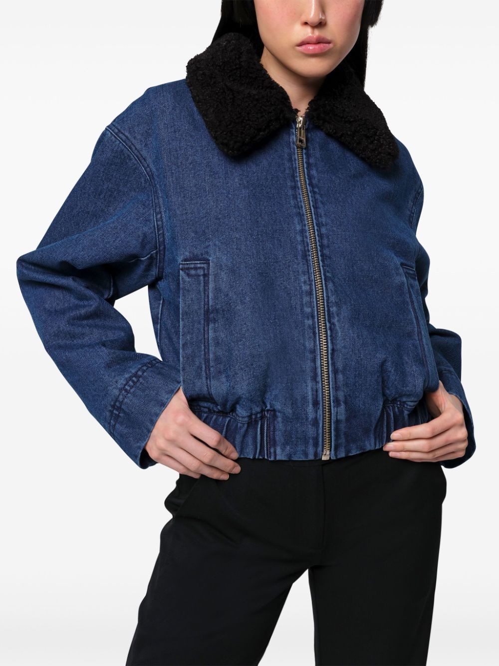 Shop Apparis Carine Bomber Jacket In Blue