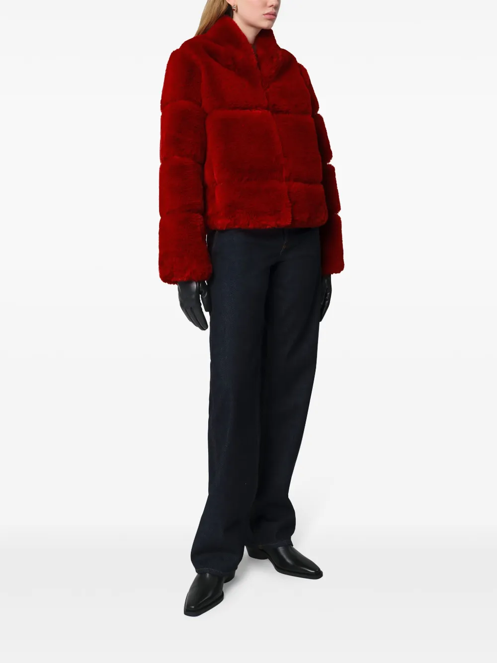 Apparis Sai jack van imitatiebont Rood