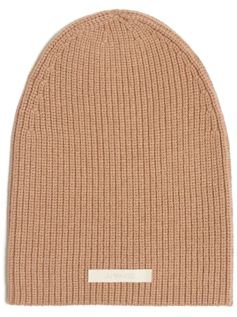Apparis logo-patch ribbed-knit beanie