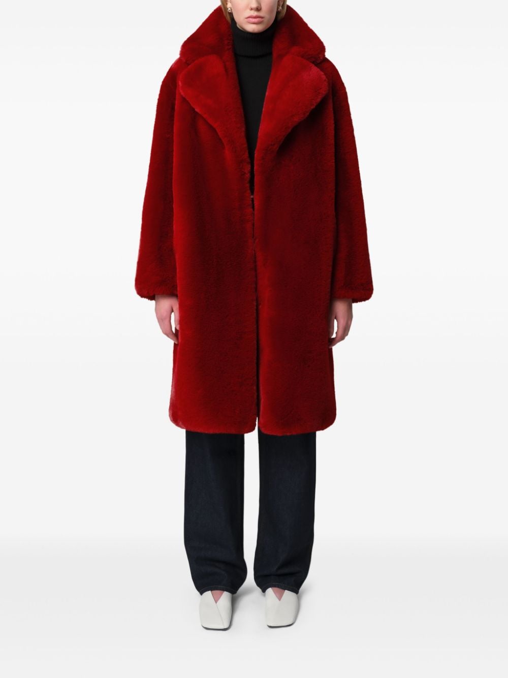 Shop Apparis Steffi Faux-fur Coat In Red