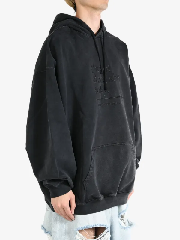 VETEMENTS embroidered logo Hoodie Black FARFETCH UK