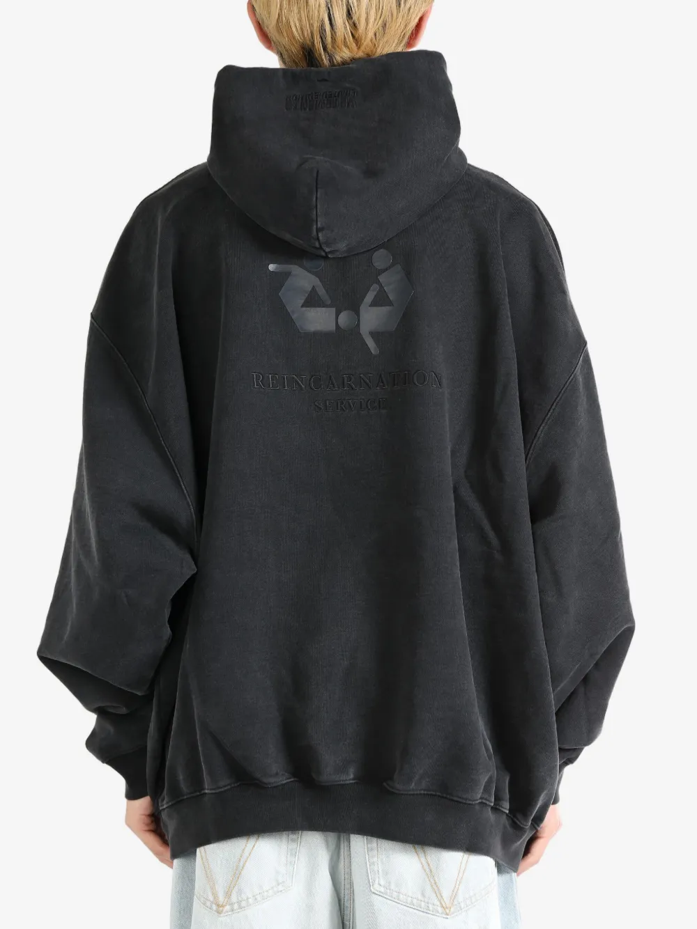 VETEMENTS Hoodie met geborduurd logo Zwart