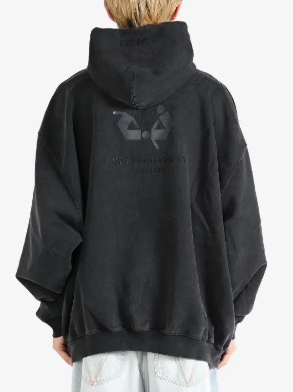 VETEMENTS embroidered-logo Hoodie | Black | FARFETCH JO