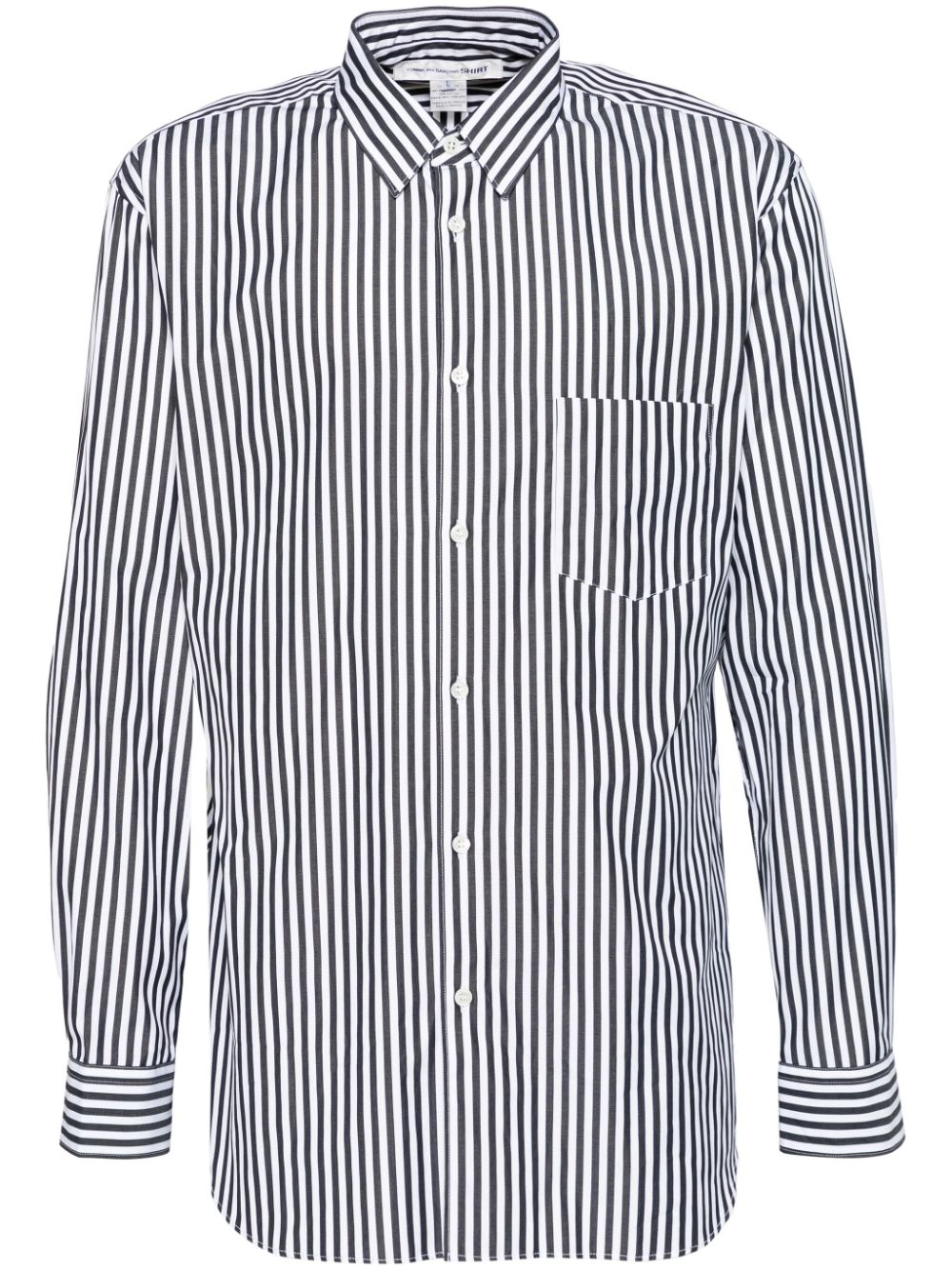 Comme Des Garçons Shirt vertical-stripe long-sleeve shirt - Black