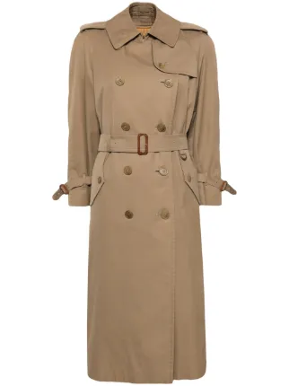 Burberry Pre Owned 2010 2020s double breasted Trench Coat Neutrals FARFETCH