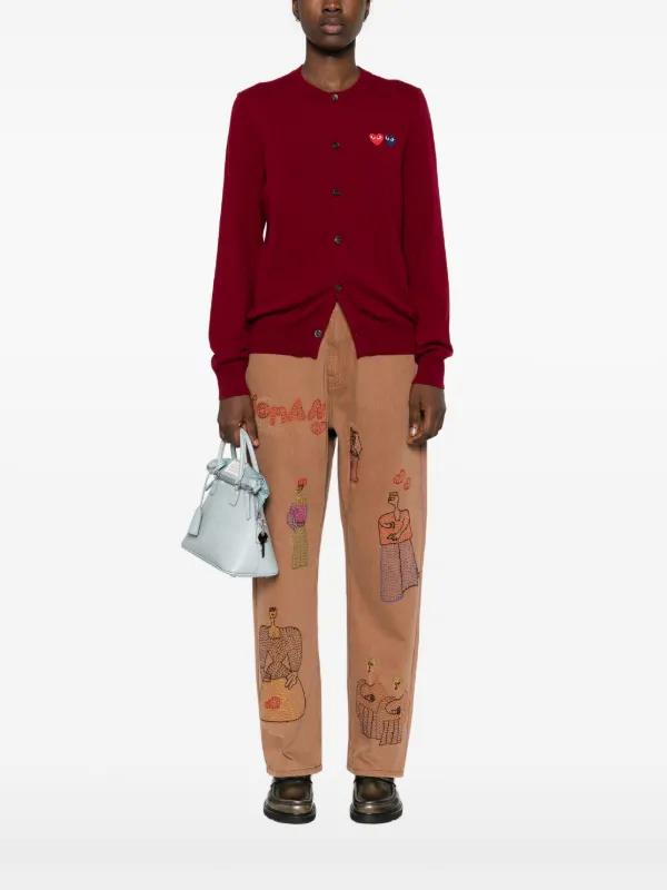 Comme Des Garçons Play ハートパッチ カーディガン | レッド