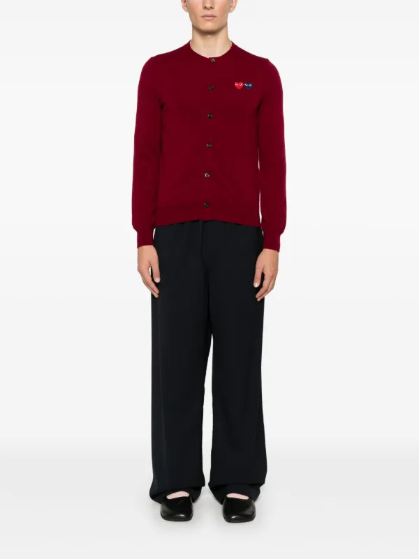 Comme Des Garçons Play ハートパッチ カーディガン | レッド