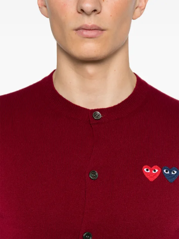 Comme Des Garçons Play ハートパッチ カーディガン | レッド
