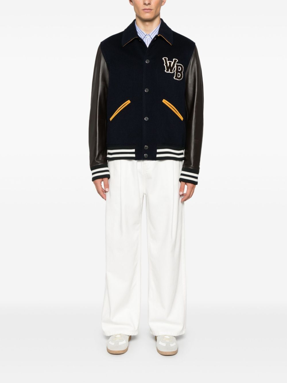 Shop Wales Bonner Prince Bomber Jacket In 蓝色