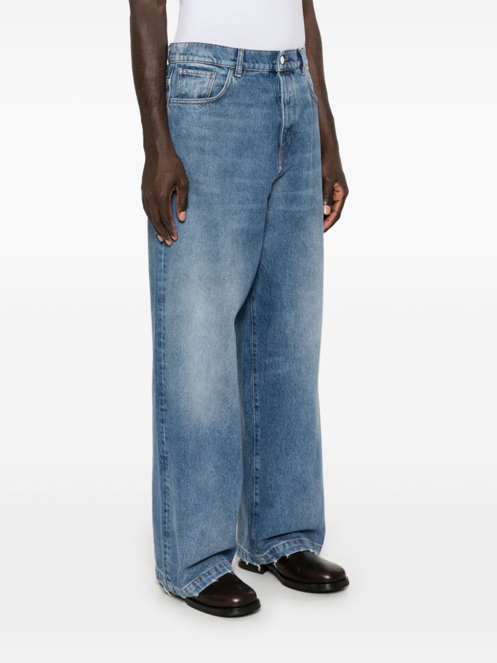 AMISH Jeans met wijde pijpen Blauw