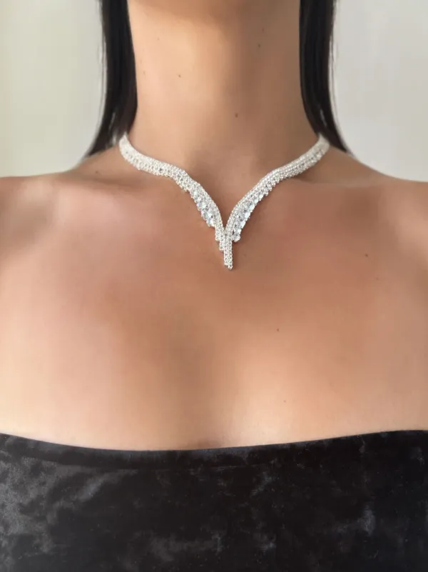 HZMER JEWELLERY crystal-embellished Necklace | Silver | FARFETCH