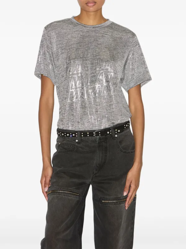 MARANT ÉTOILE Zoeline T-shirt | Grey | FARFETCH CA