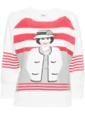 CHANEL Pre-Owned 2001 mademoiselle long-sleeves sweatshirt - White
