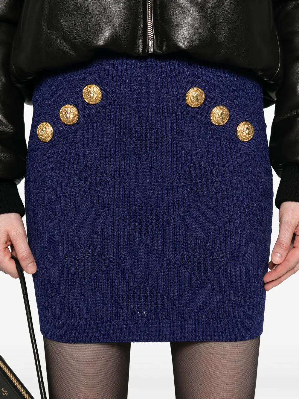 Balmain Gebreide mini-rok Blauw