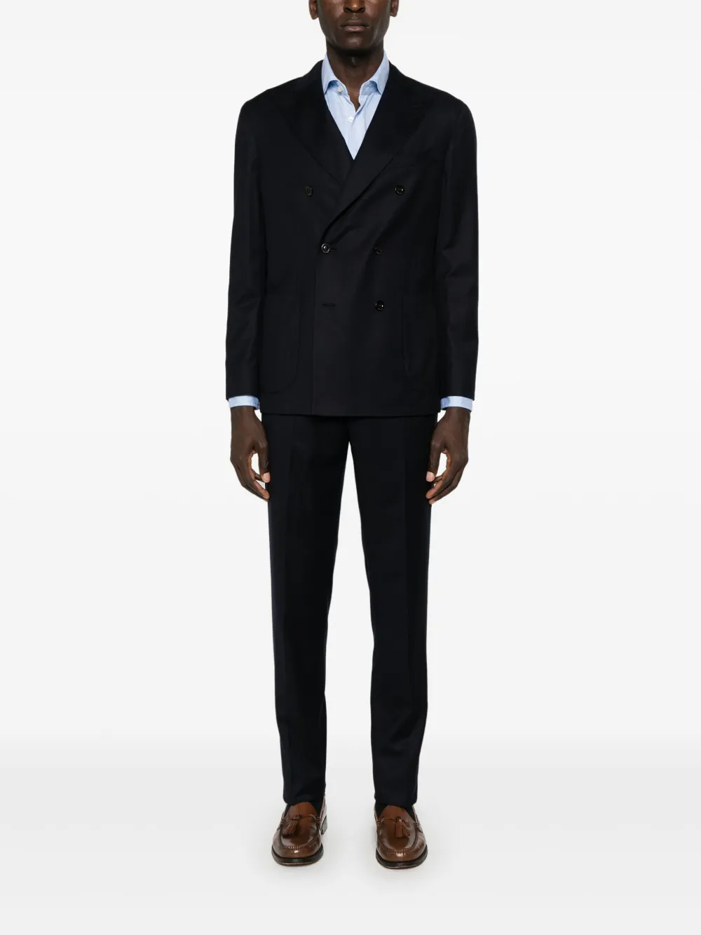 Xacus piqué-weave shirt - Blauw