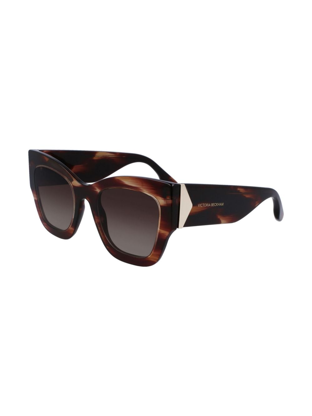 Shop Victoria Beckham Vb652s Dark Brown Horn In Braun