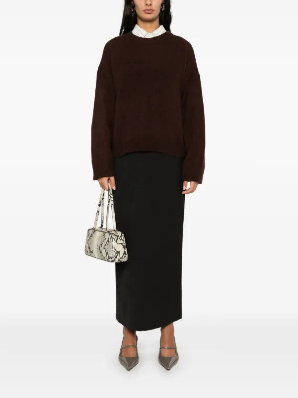 【関税込み】Loulou de Saison グレー Samos ミディアムスカート LouLou De Saison Samos Maxi Skirt | Grey | FARFETCH