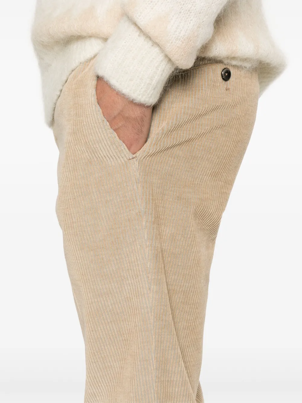 PT Torino Ribfluwelen broek Beige