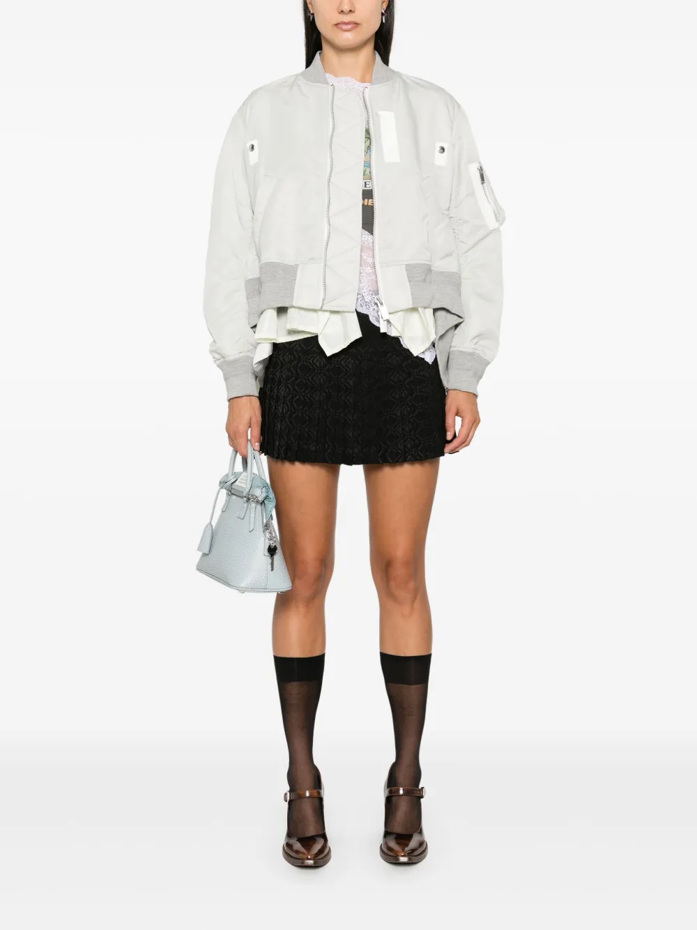 sacai layered bomber jacket - Grijs