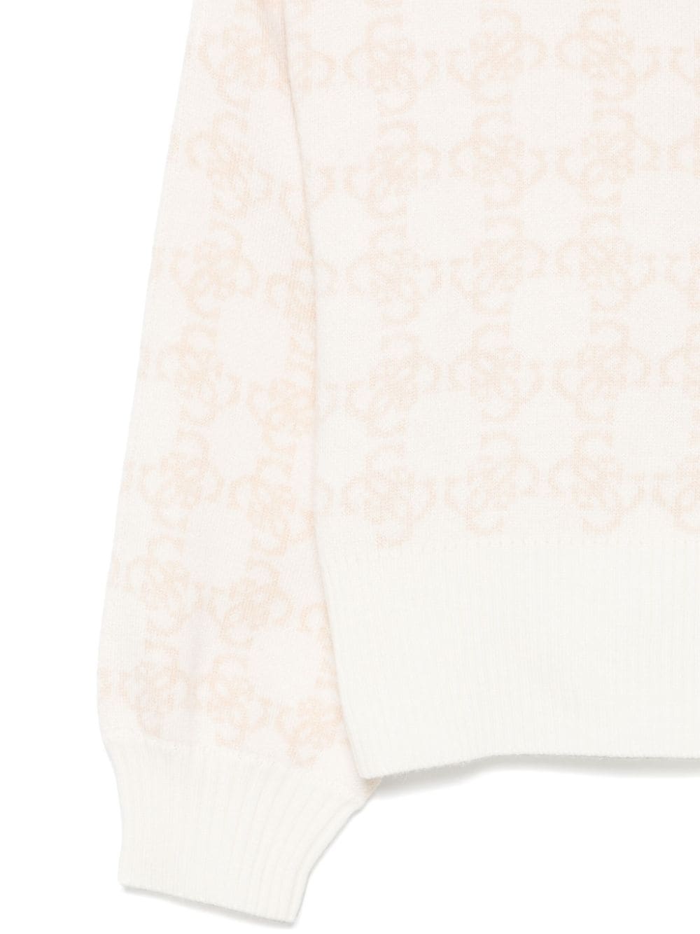 Shop Guess Monogram-jacquard Sweater In Neutrals